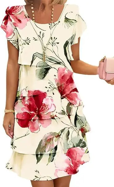 Rosie | Floral Tiered Chiffon Dress