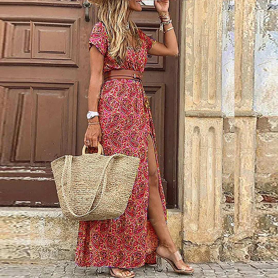 Agnes | V-Neck Boho Maxi Dress Image