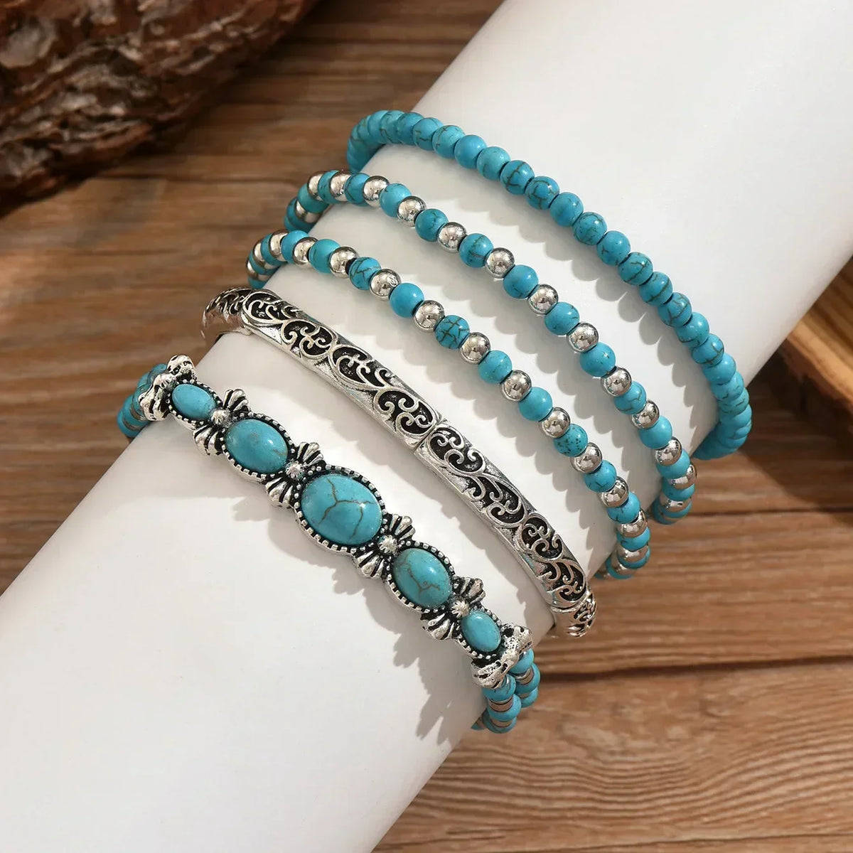 Pauline | Stylish Boho Turquoise Beads Bracelets Image