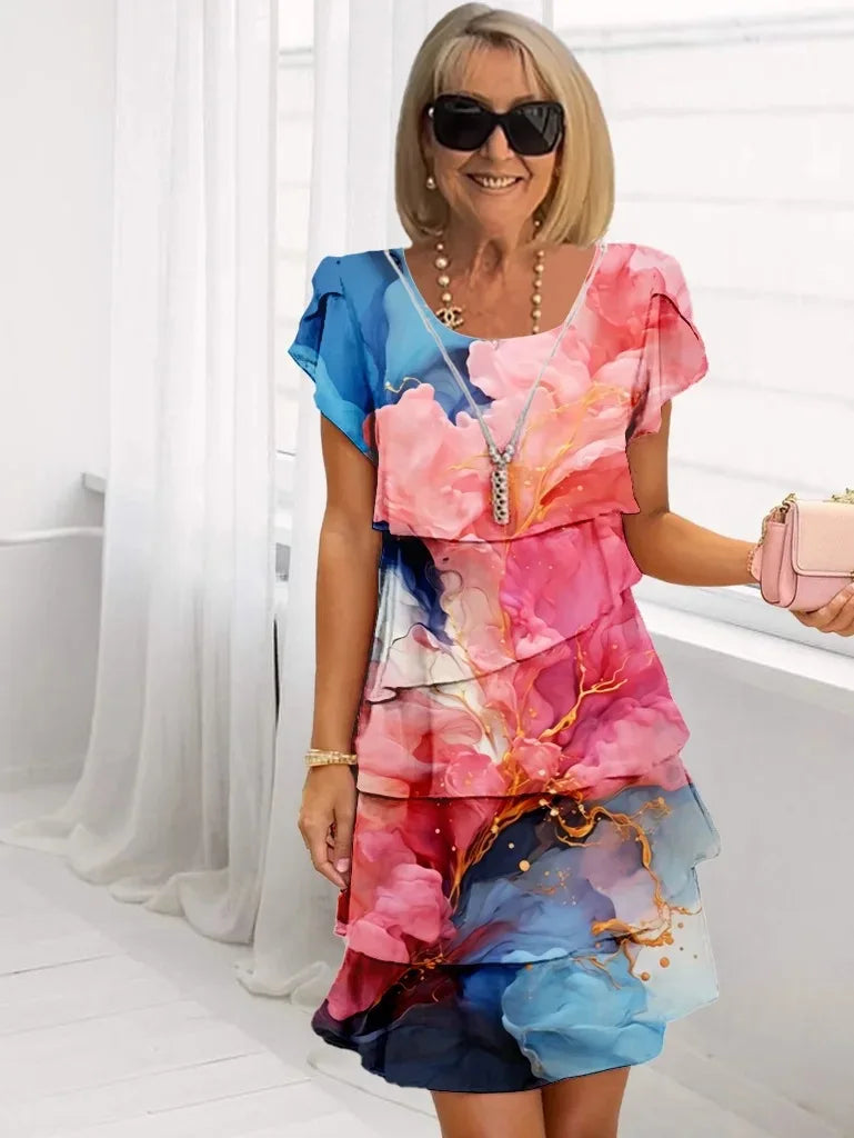 Rosie | Floral Tiered Chiffon Dress