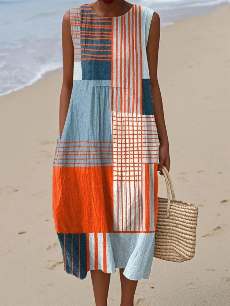 Elena | Elegant Art Midi Dress Image