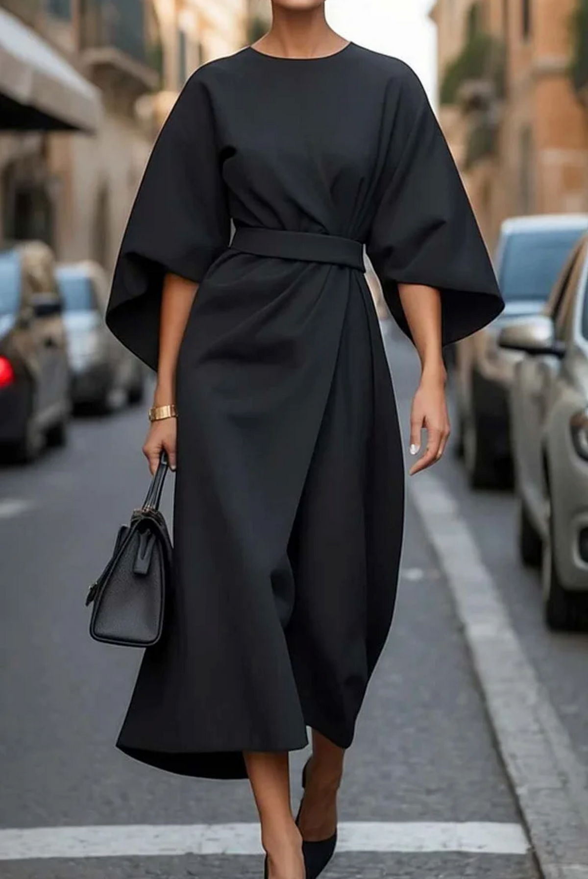 Rachel | Elegant Lantern Sleeves Dress Image