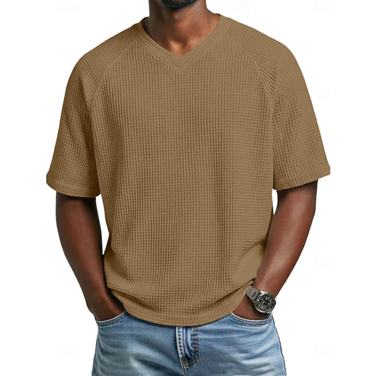 Crosby | V-neck Short Sleeve Waffle Shirt Image
