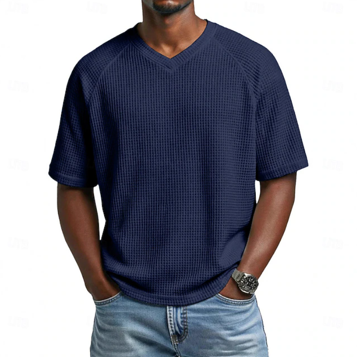 Crosby | V-neck Short Sleeve Waffle Shirt Image