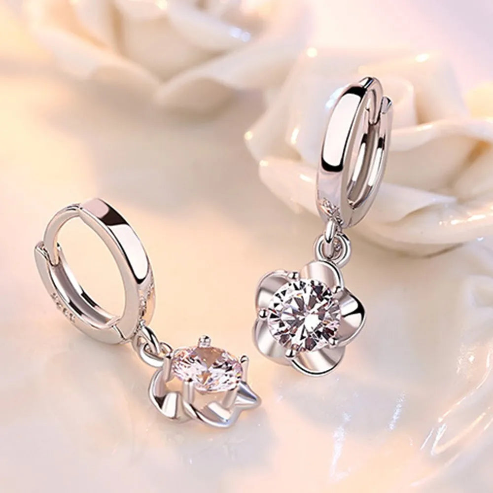 Bethany | Elegant Round and White Zircon Earrings Image