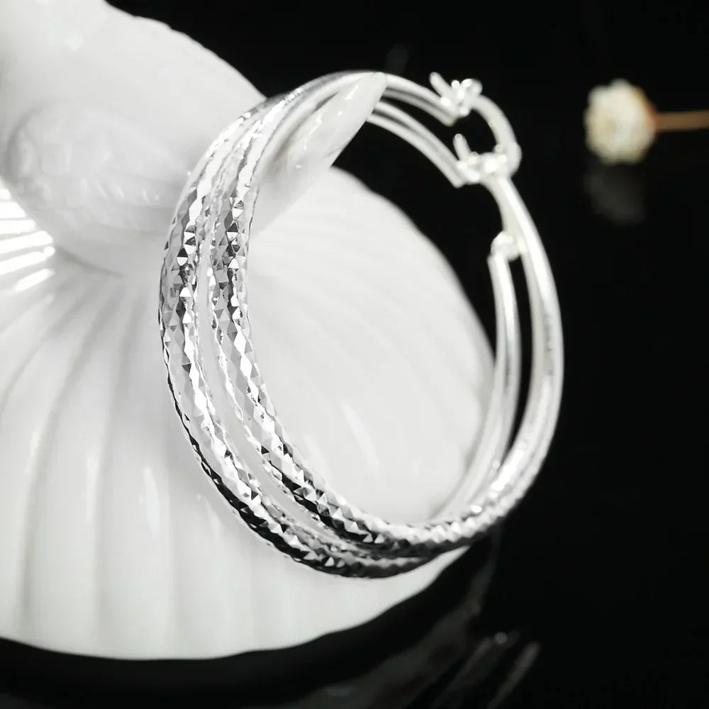 Tonya | Classic Retro Silver Long Earrings Image