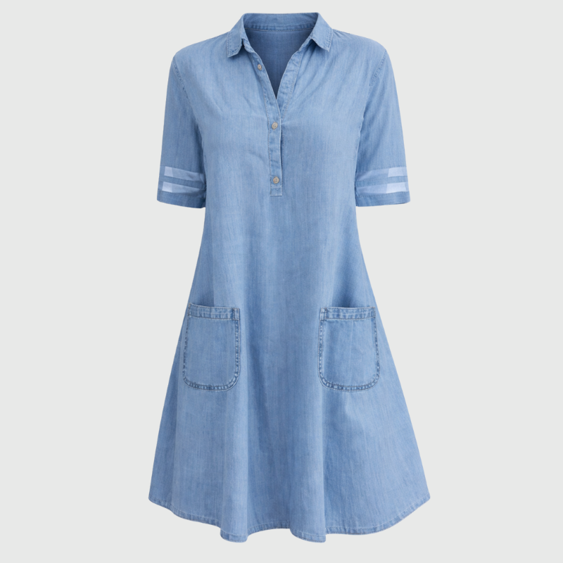 Leila | Flowing Denim Mini Dress Image