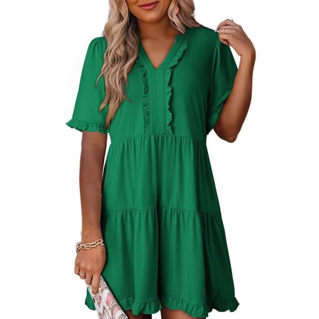 Shiela | Casual V-Neck Mini Dress Image