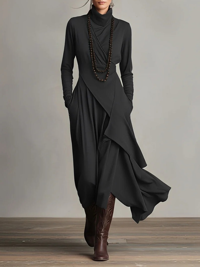 Sierra | Elegant High Neck Maxi Dress Image