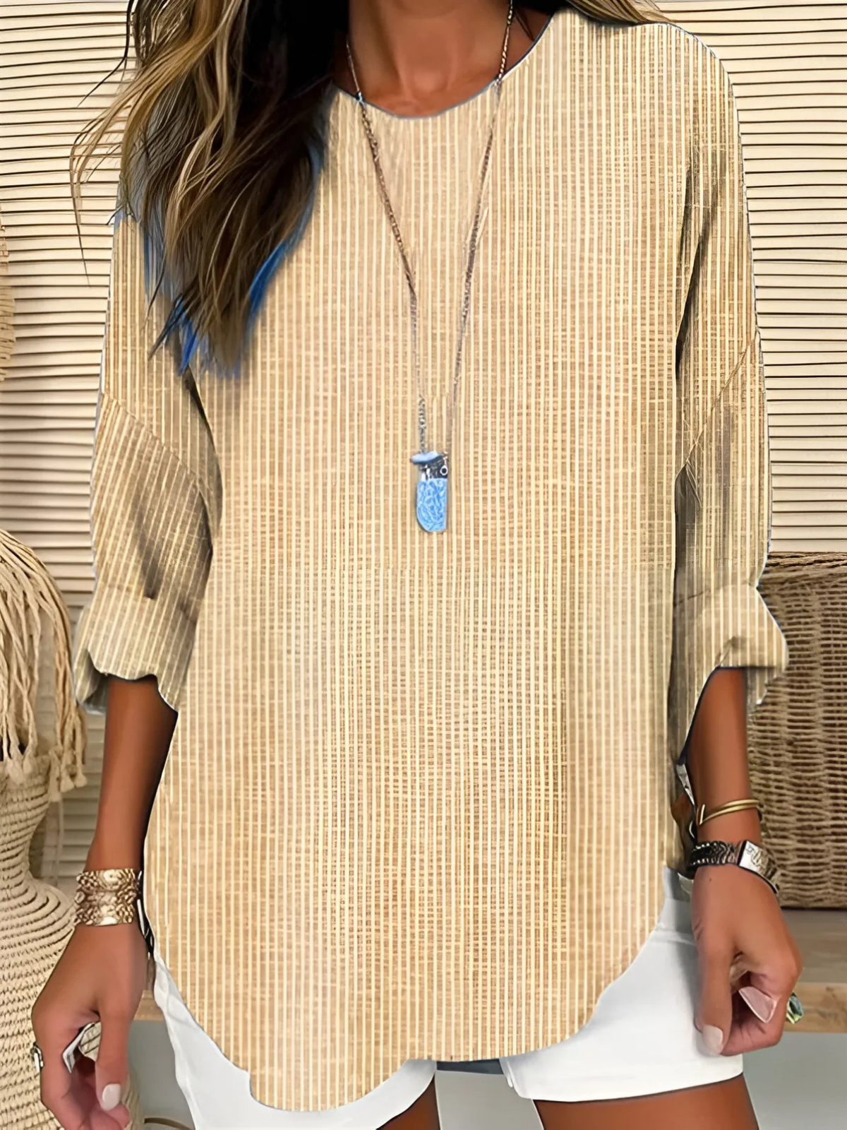 Madison | Chic Striped Silhouette Blouse Image