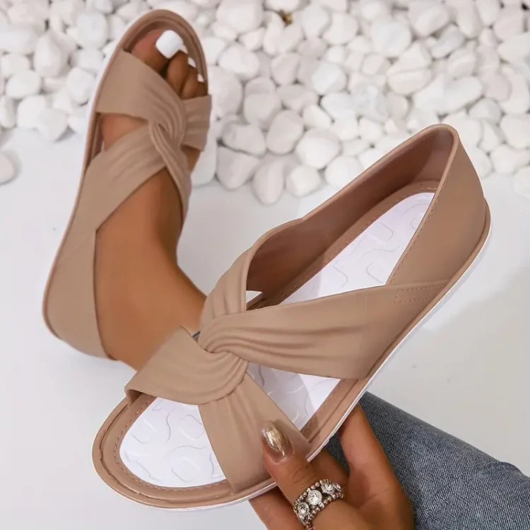 Elena | Cushioned Cross-Strap Sandals Image