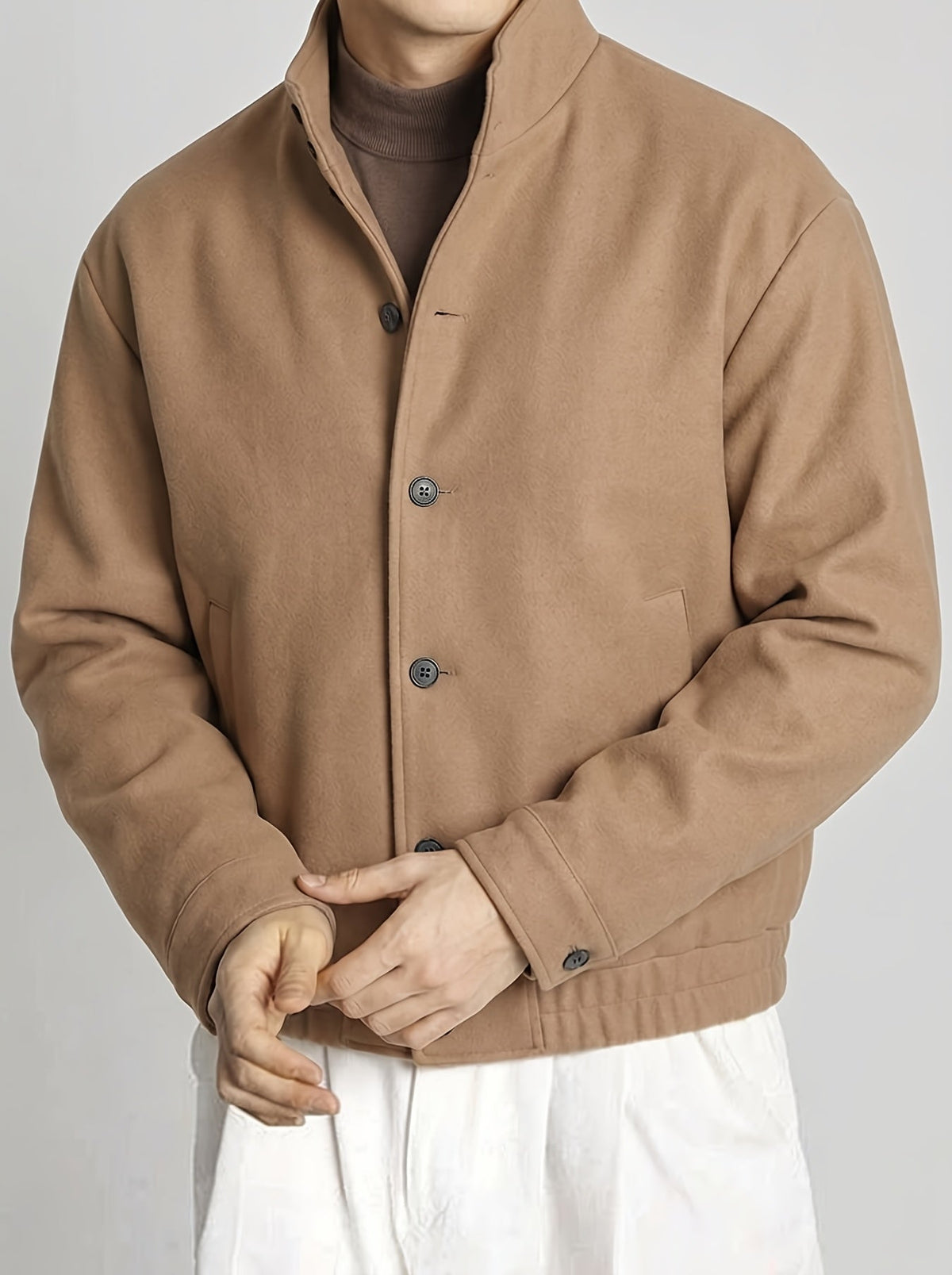 Everett Blake | Refined Button-Front Bomber Jacket Image