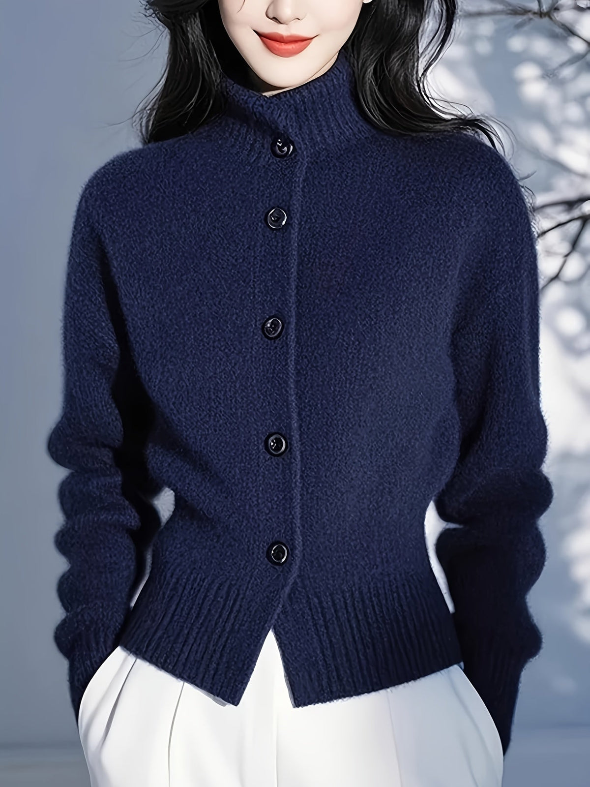 Margot | High-Neck Button Cardigan
