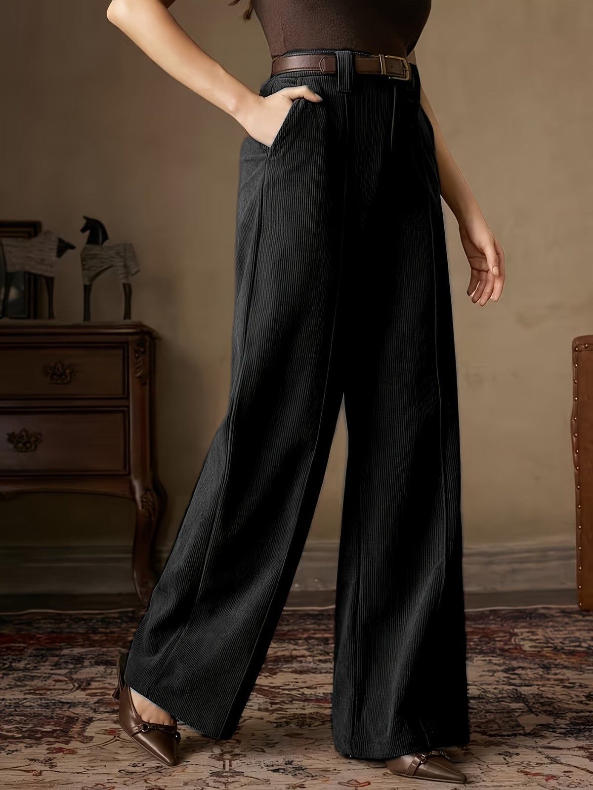 Eleanora | High-Waisted Wide-Leg Trousers Image