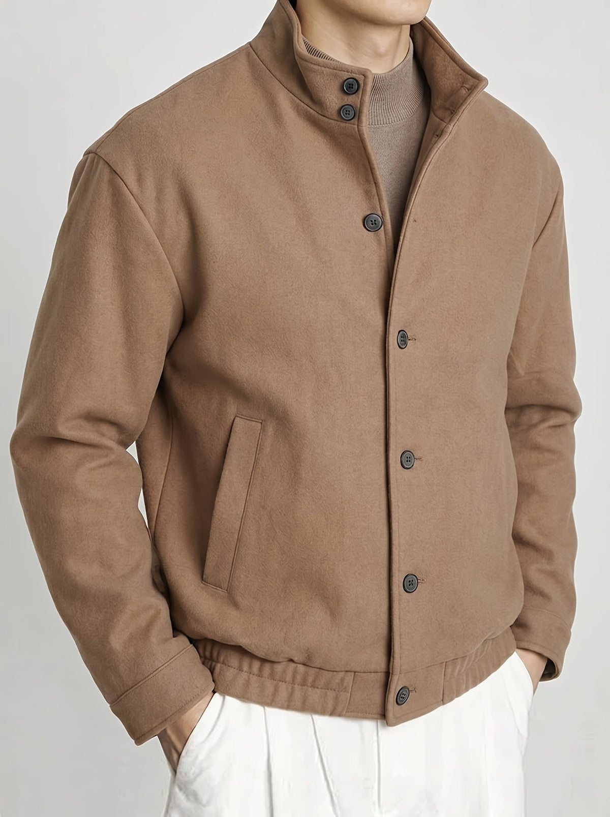Everett Blake | Refined Button-Front Bomber Jacket Image