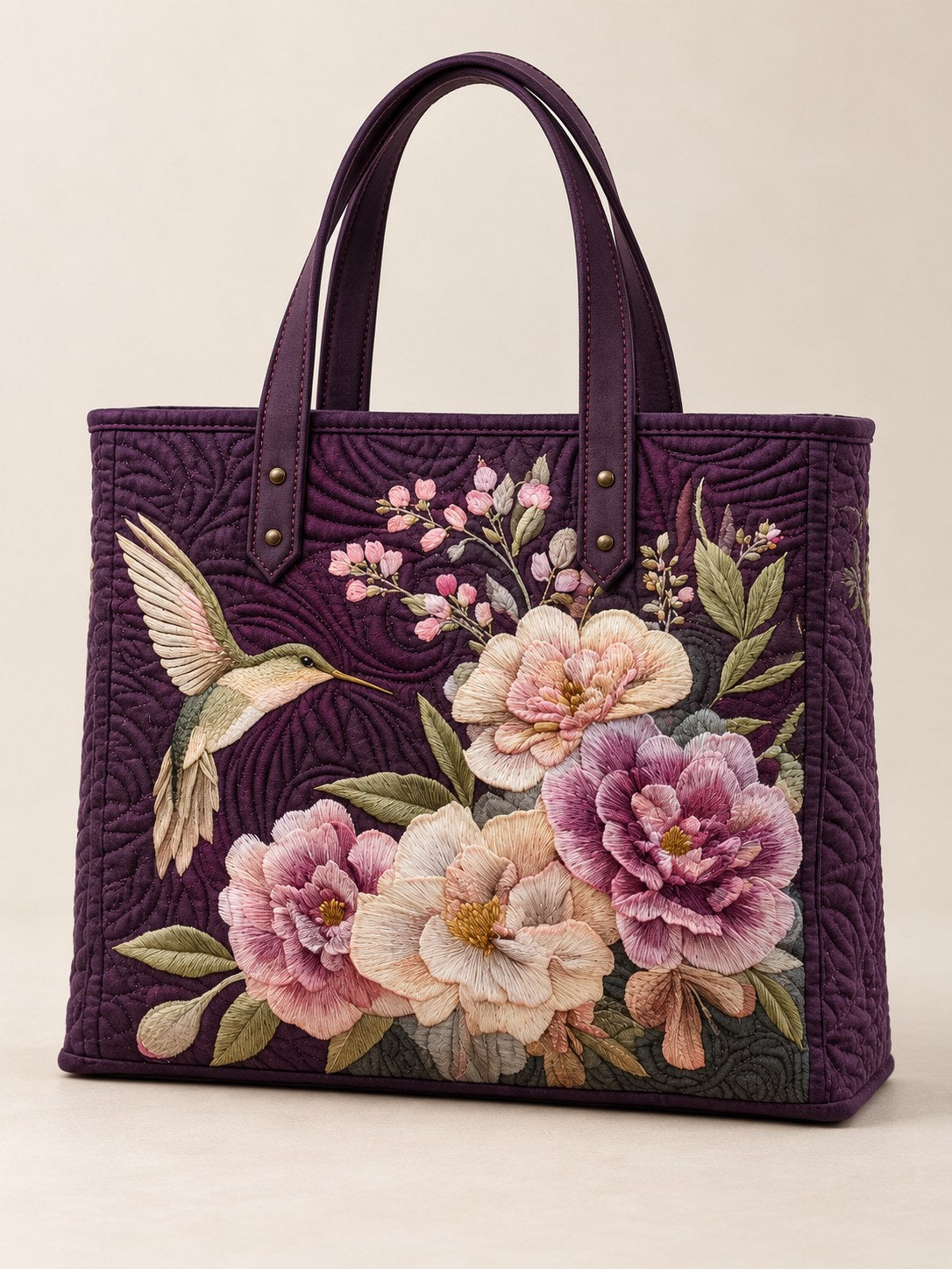 Andrea | Purple Floral Art Tote Bag Image