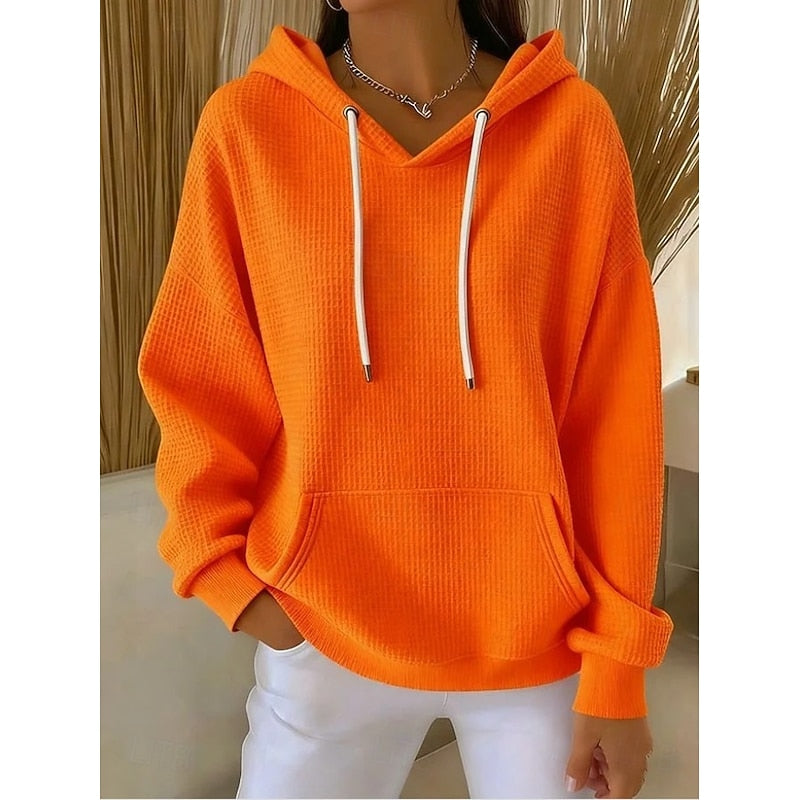 Harper | Textured Drawstring Hoodie Image