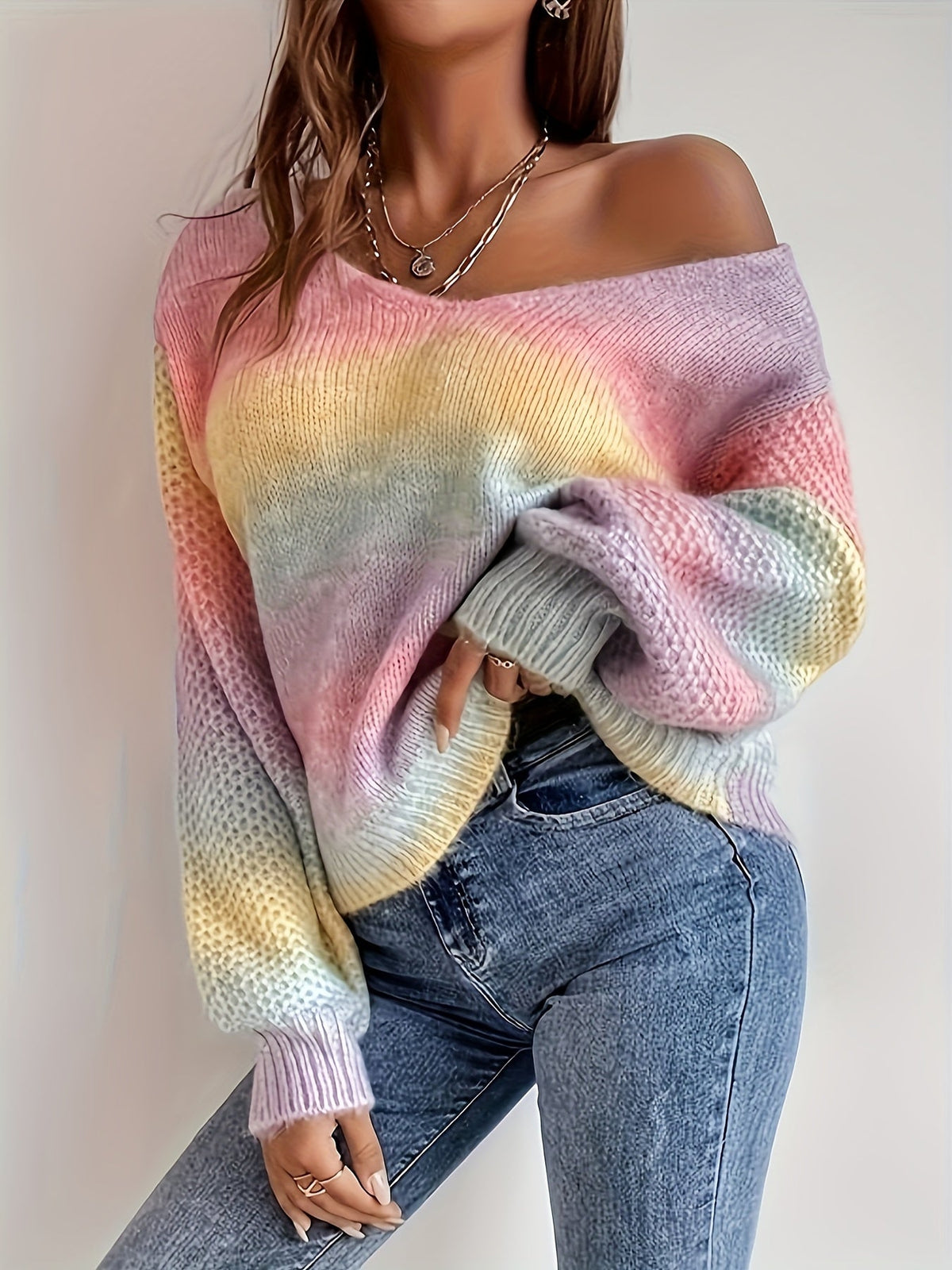 Erica | Relaxed Off-Shoulder Knit Sweater Image