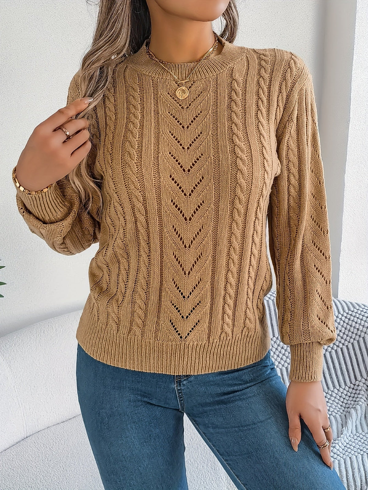 Blythe | Cable-Knit Textured Sweater Image