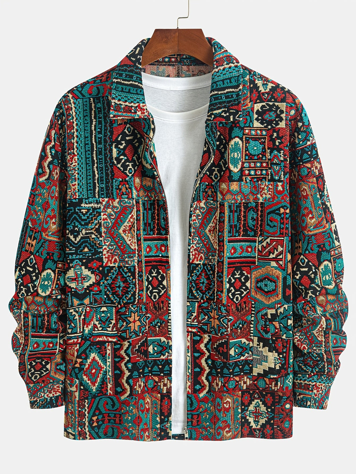 Bryson | Patterned Lapel Zip Jacket Image