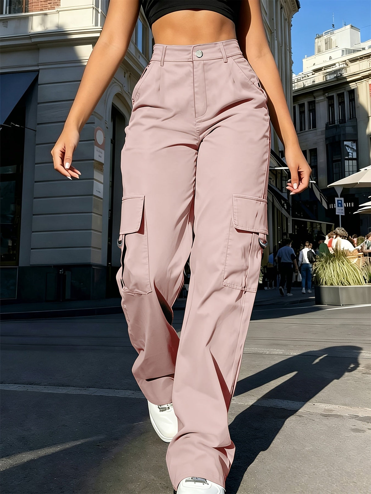 Bonnie | High-Waisted Wide-Leg Cargo Pants Image