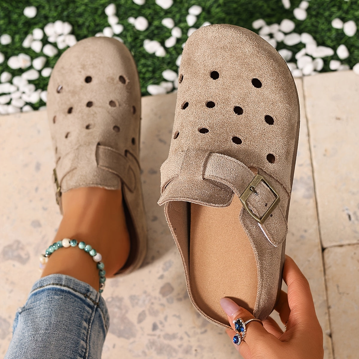 Marion | Buckle-Detail Slip-On Clogs Image