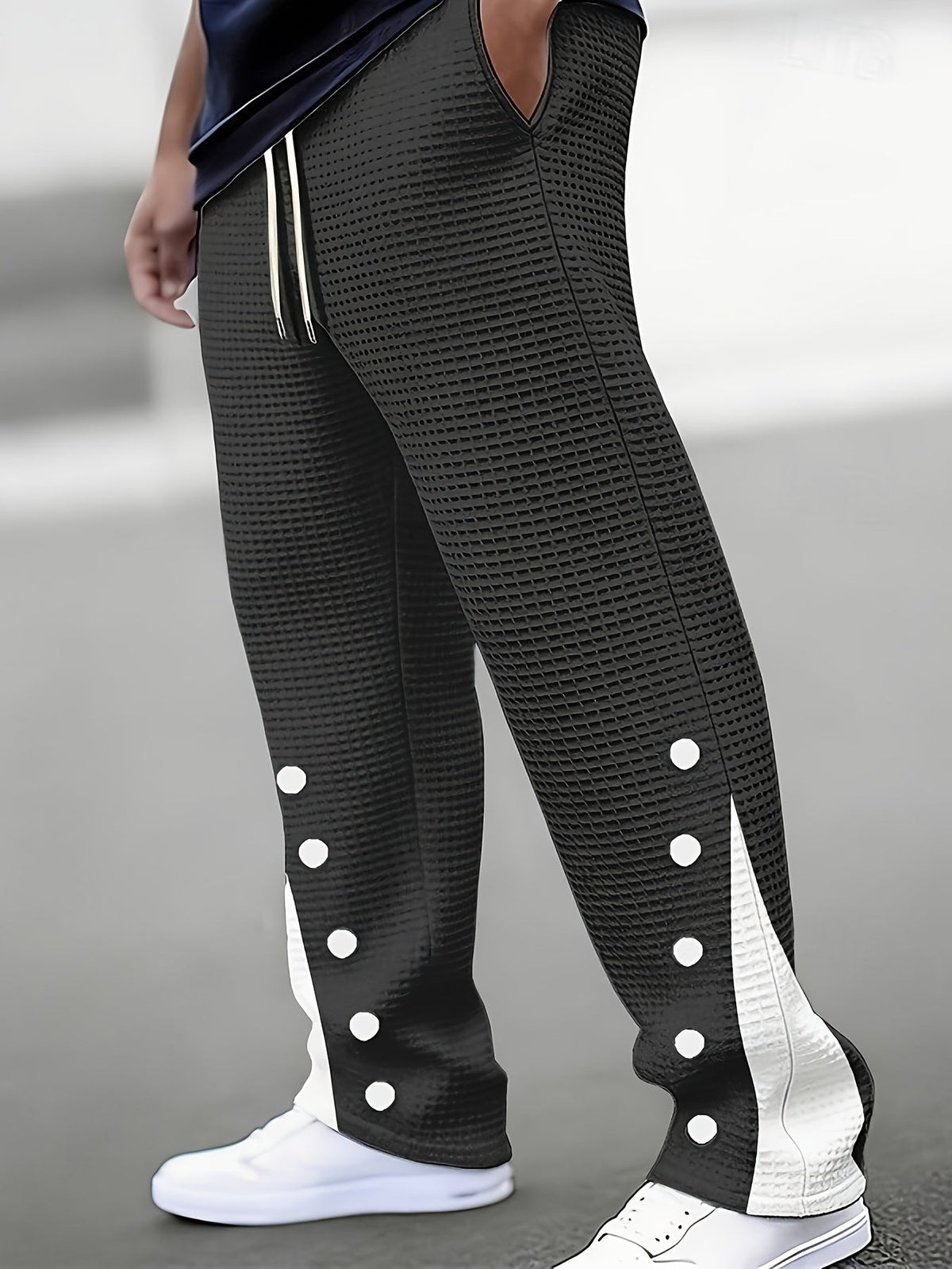 Barrett | Textured Snap-Side Pants Image