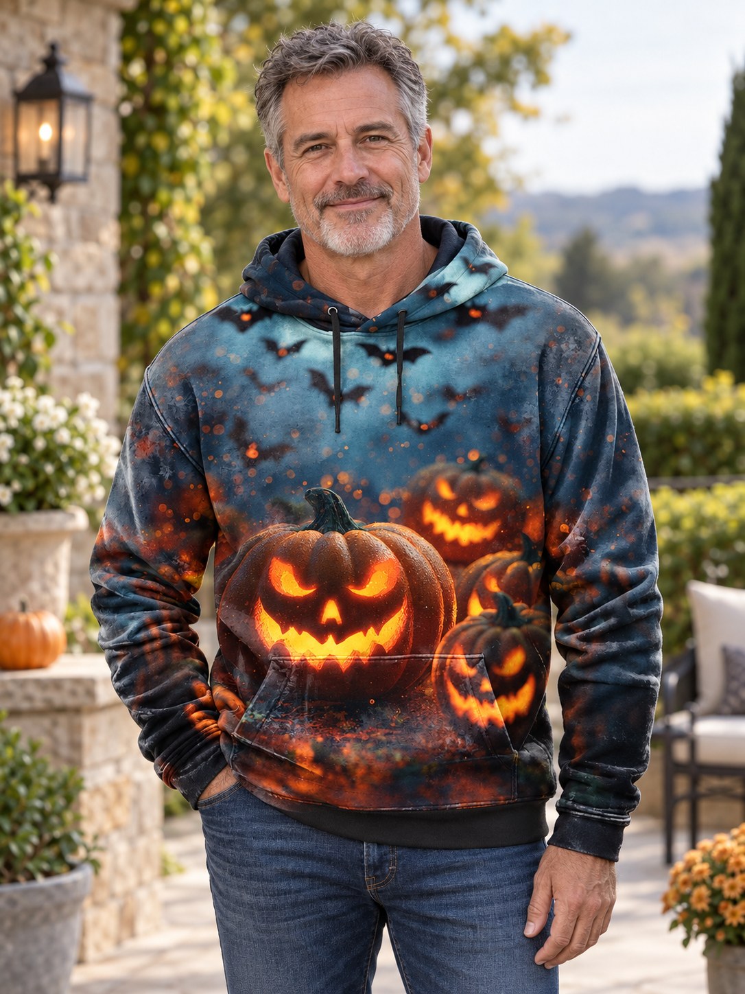 Barnaby | Halloween Pumpkin Print Hoodie Image