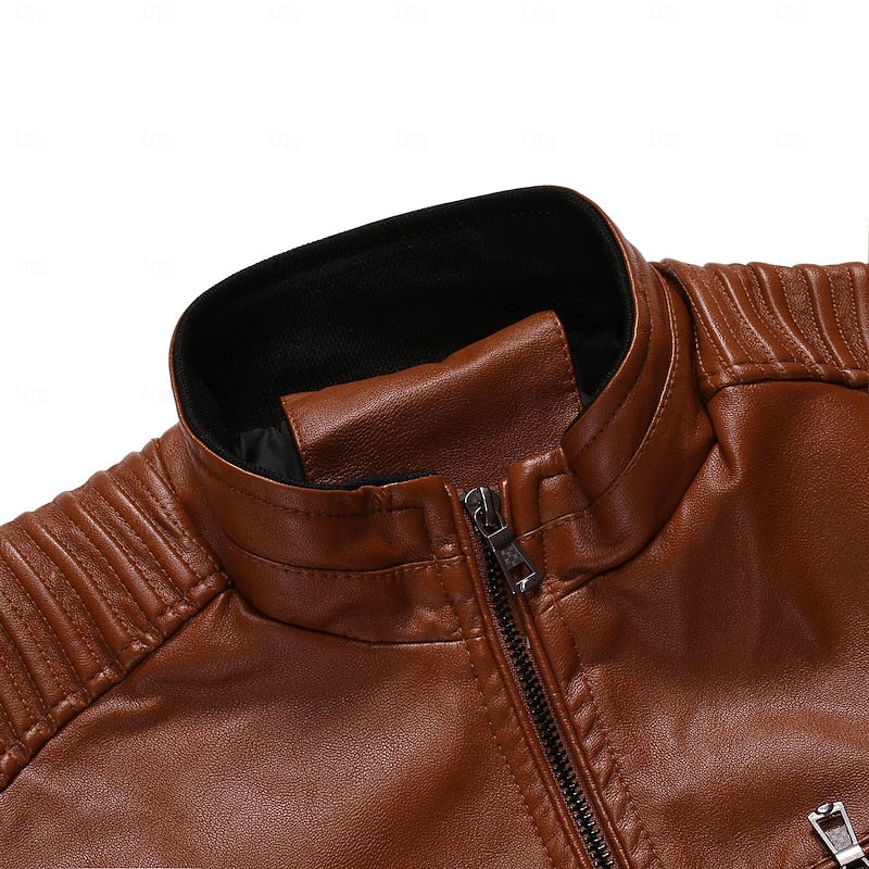 Chandler | Classic Stand-Collar Biker Jacket Image