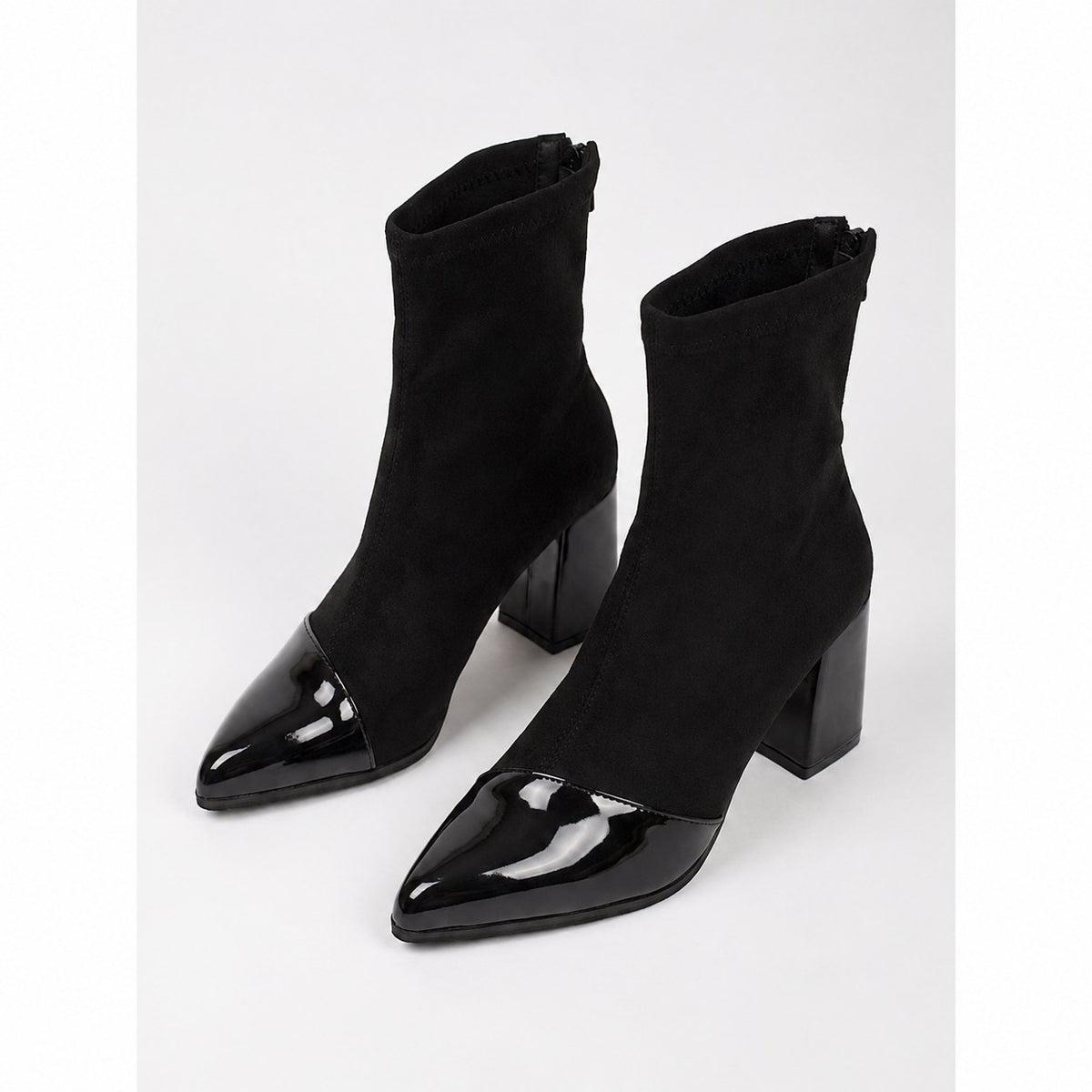Beatrix | Cap-Toe Chunky Heel Ankle Boots