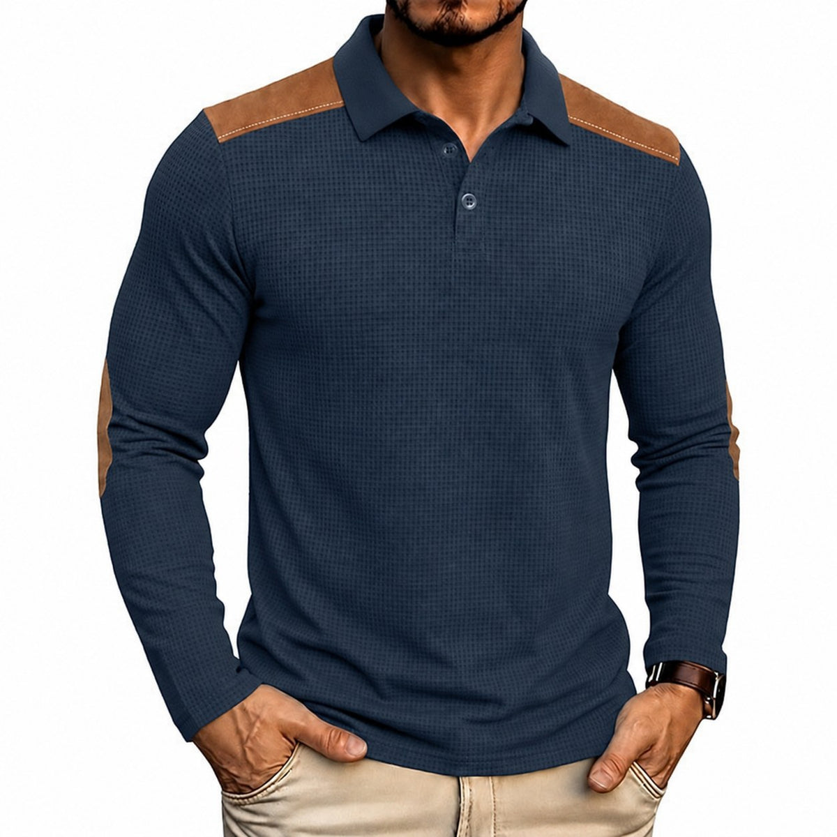 Bennett | Textured Colour Block Polo Shirt