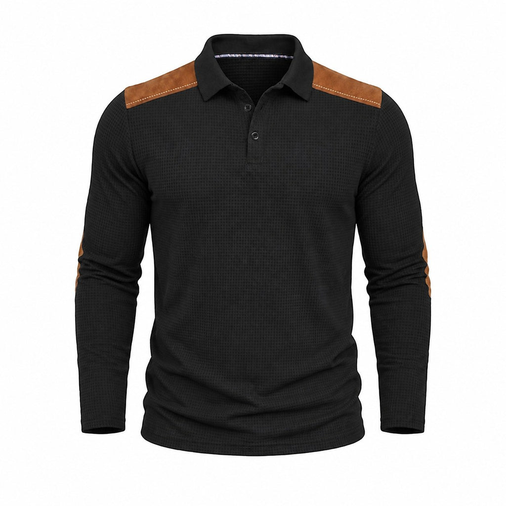Bennett | Textured Colour Block Polo Shirt