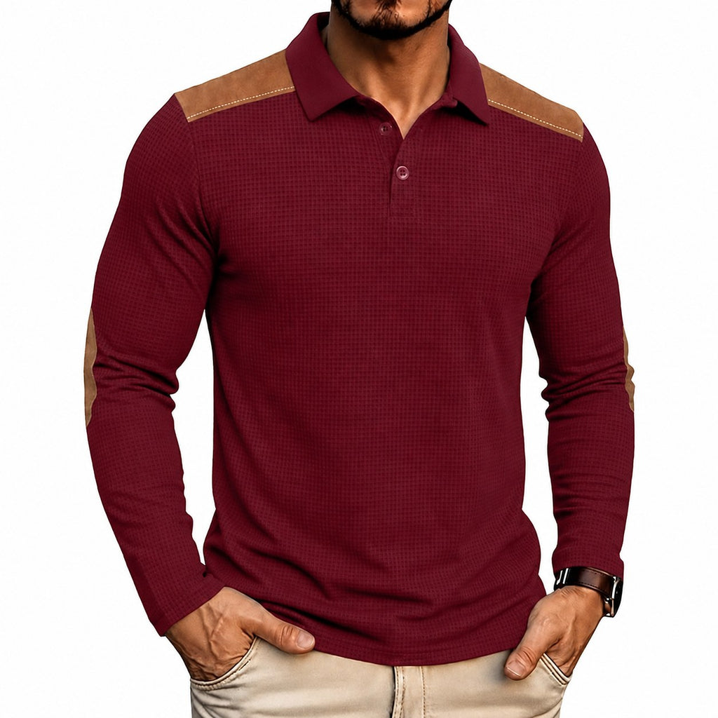 Bennett | Textured Colour Block Polo Shirt