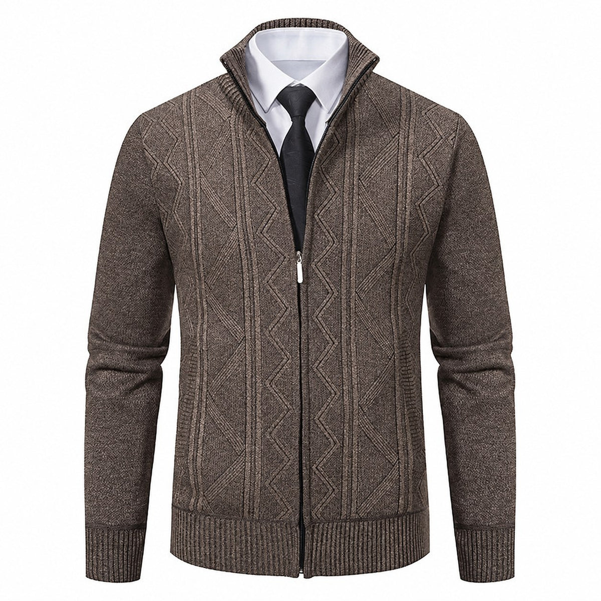 Bernard | Textured Zip-Up Cardigan