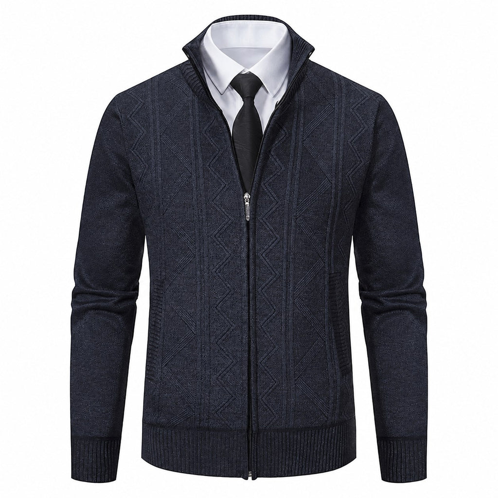 Bernard | Textured Zip-Up Cardigan