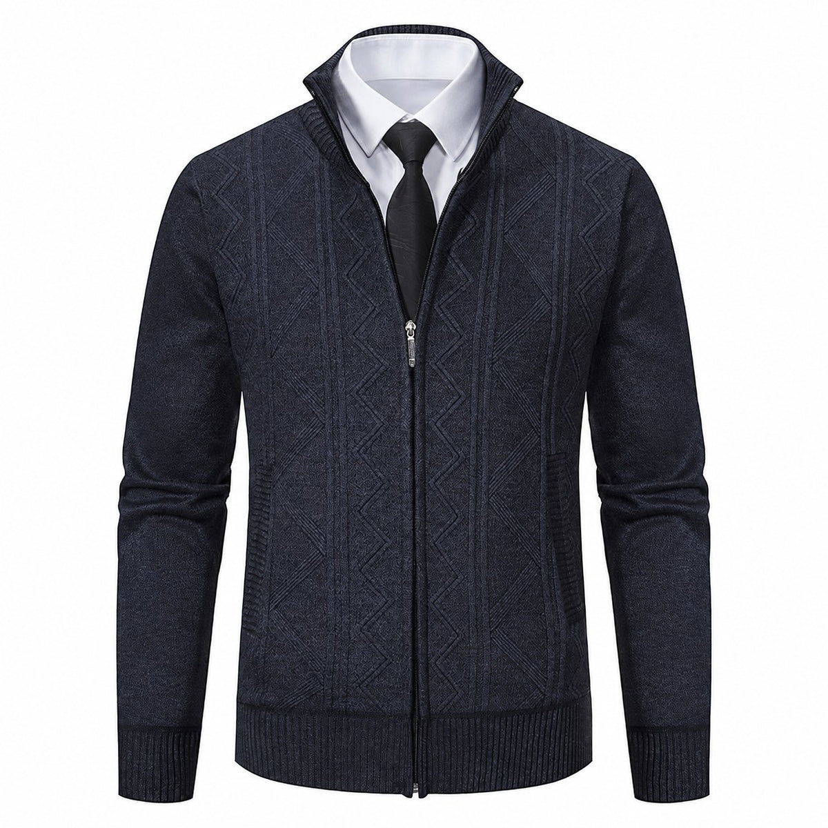Bernard | Textured Zip-Up Cardigan Image