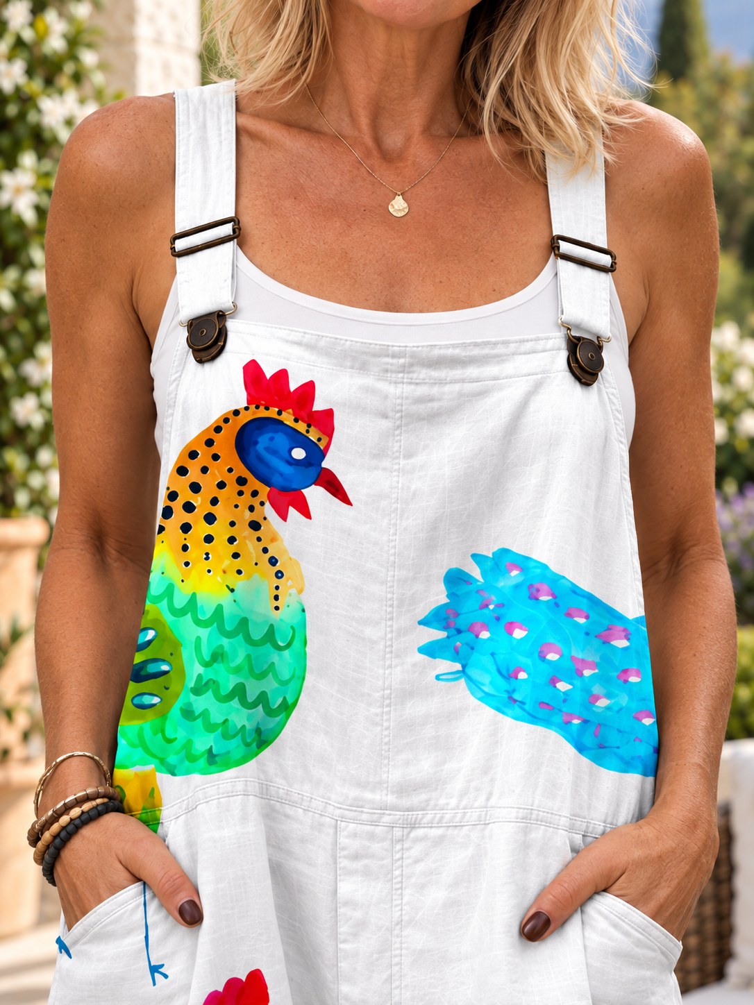 Beverly | Multicolor Chicken Art Jumpsuit