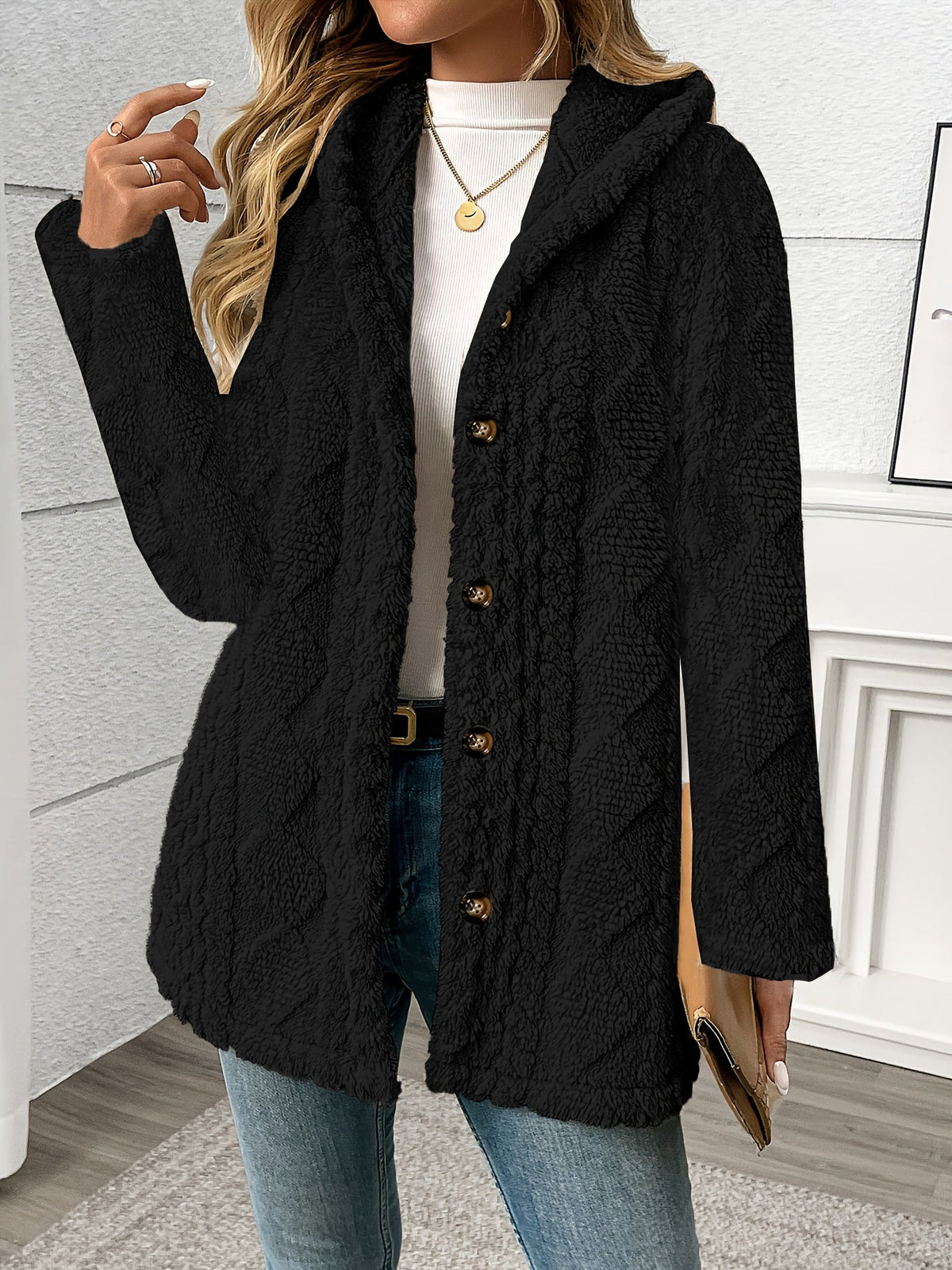 Roberta | Textured Button-Front Coat Image