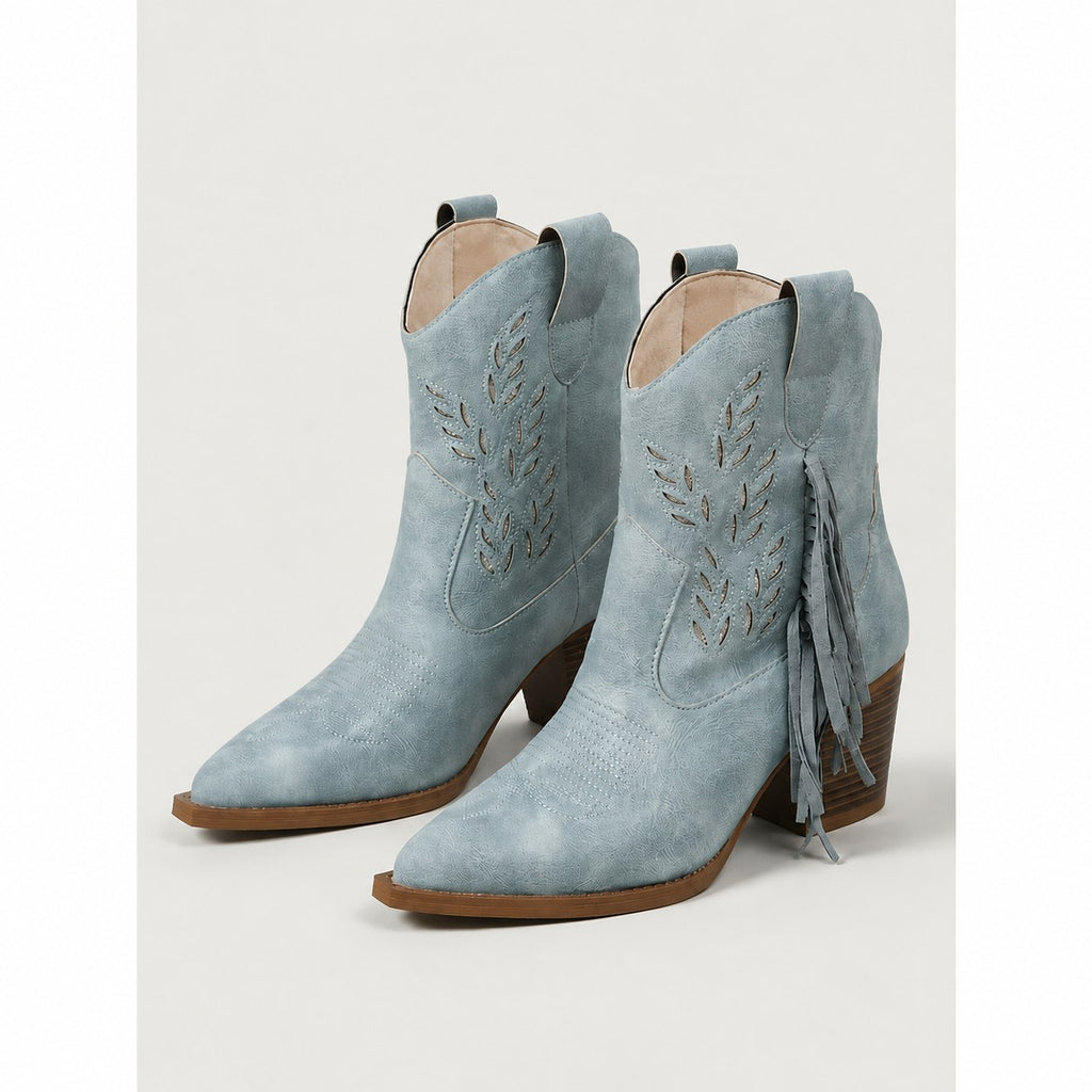 Corinne | Tasseled Western Ankle Boots