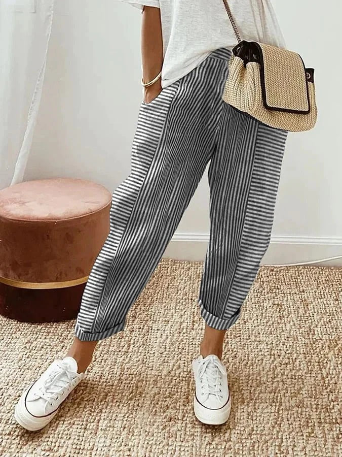 Delilah | Relaxed Striped Summer Pants Image