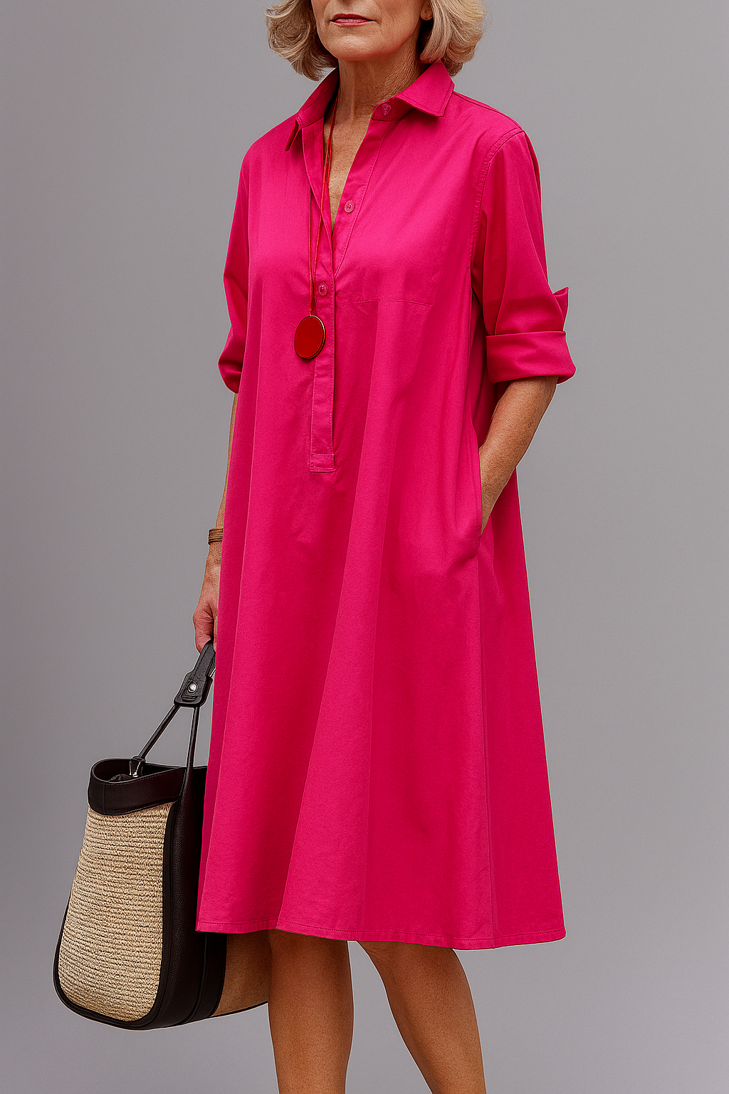 Diana | Sophisticated Pattern Midi Dress Image