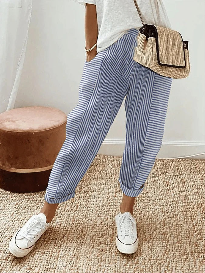 Delilah | Relaxed Striped Summer Pants Image