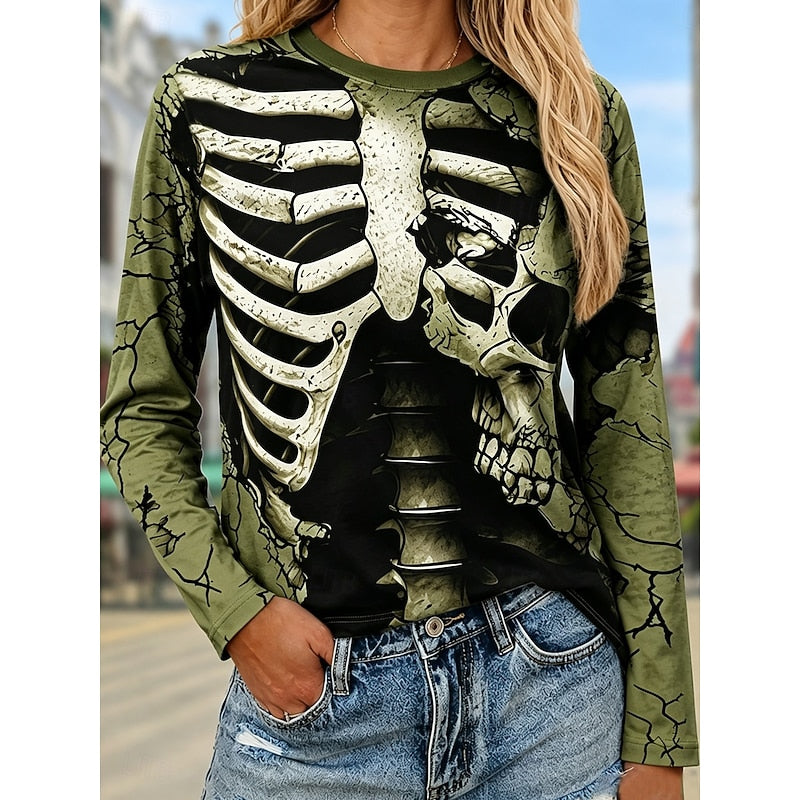 Bianca | Halloween Skeleton Long Sleeve Top Image