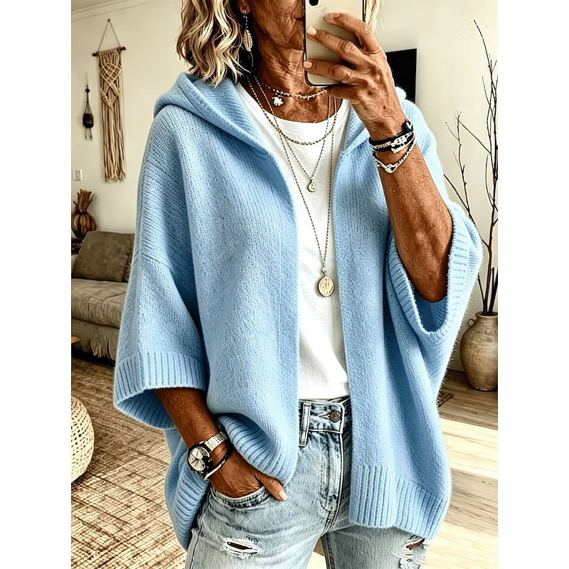 Harriet | Cozy Hooded Open-Front Cardigan Image