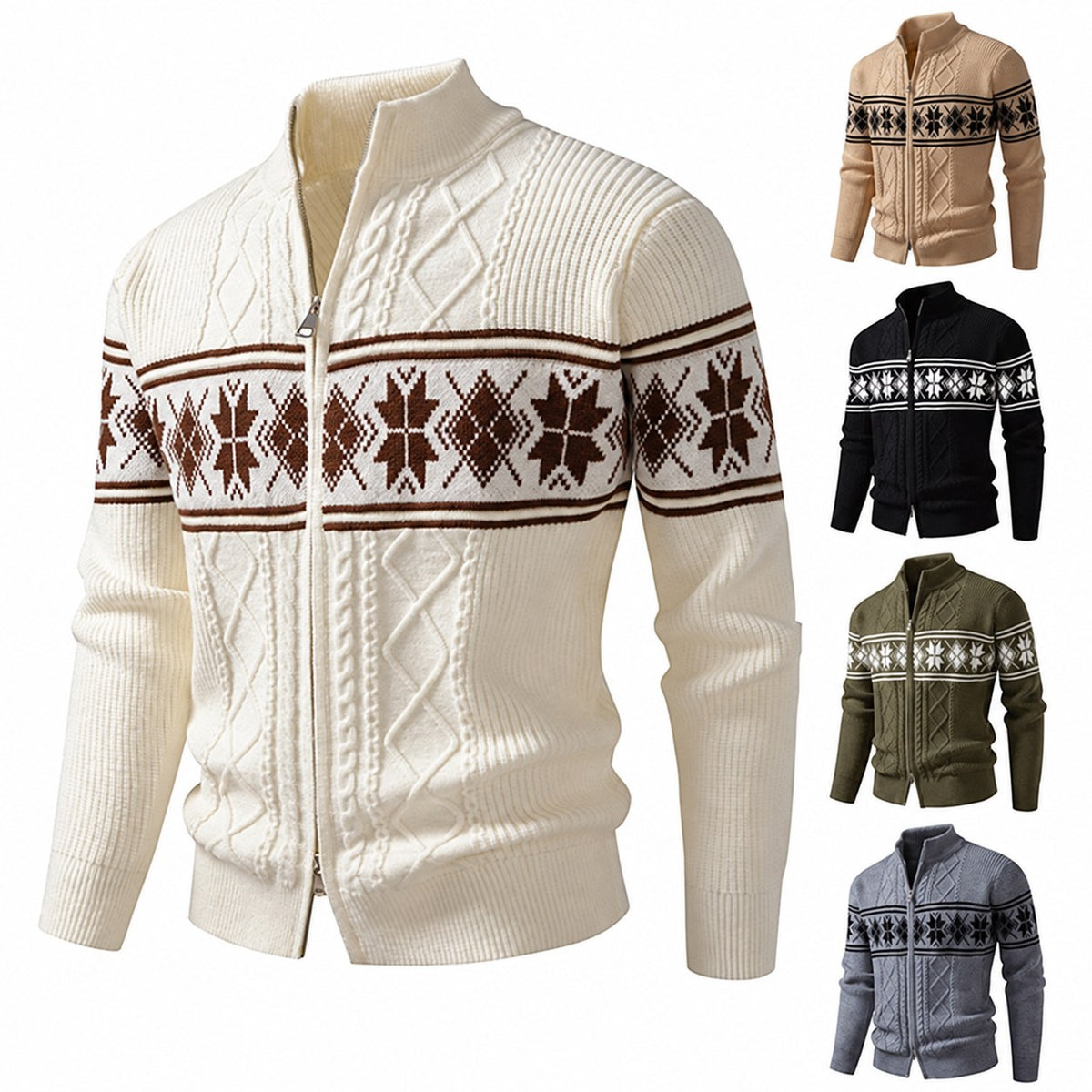 Byron | Fair Isle Zip Cardigan