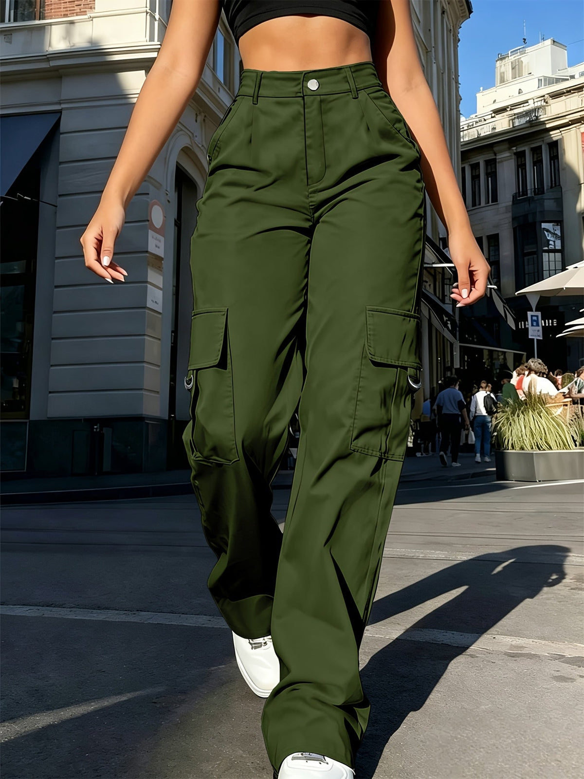 Bonnie | High-Waisted Wide-Leg Cargo Pants Image