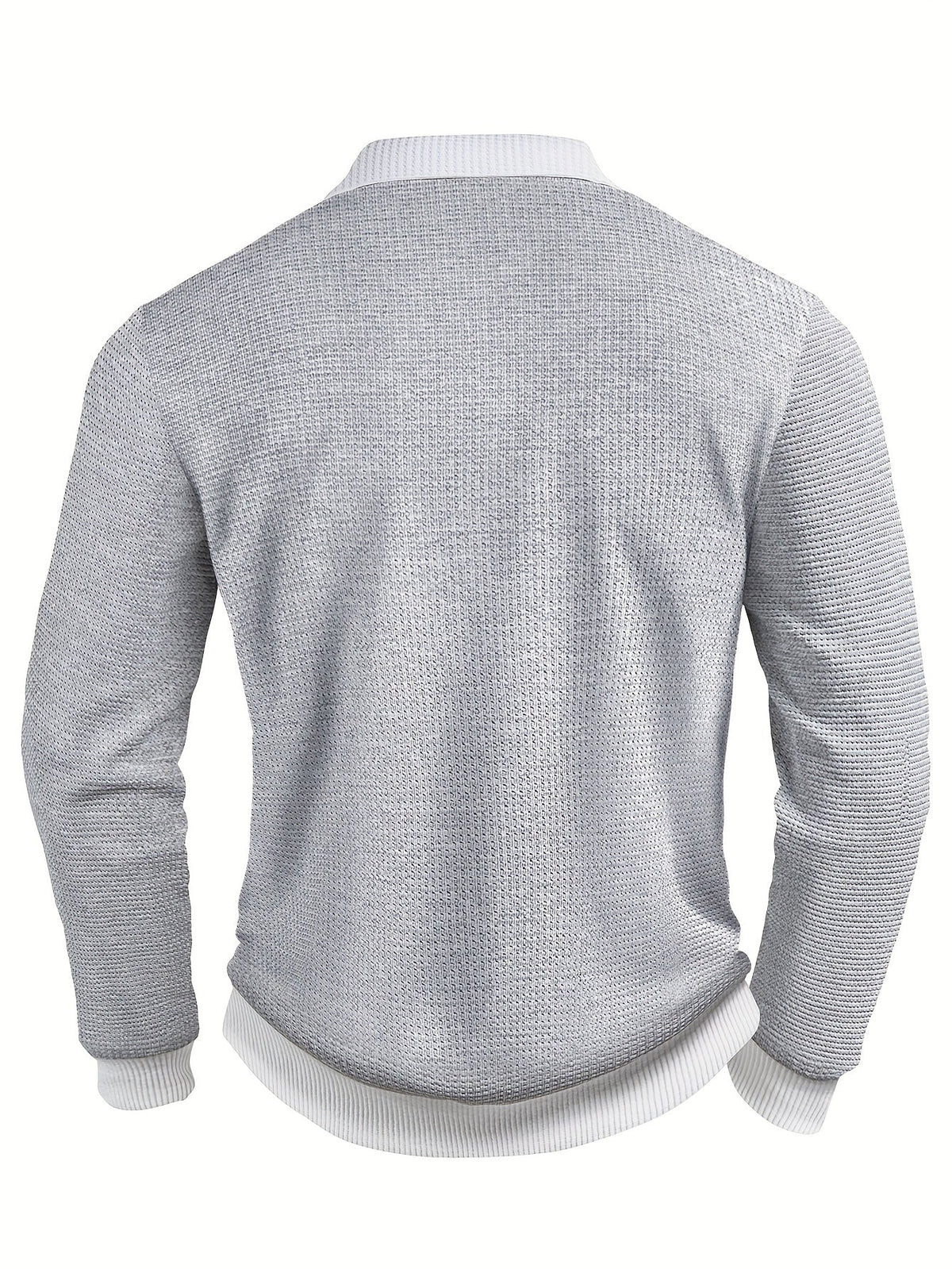 Gareth | Textured Long-Sleeve Polo Shirt Image
