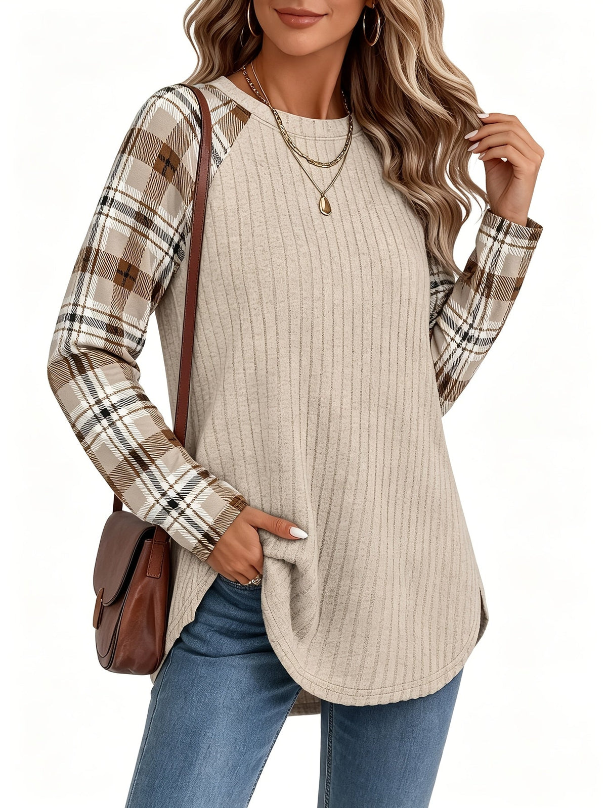 Denise | Relaxed Color-Block Long-Sleeve Top Image