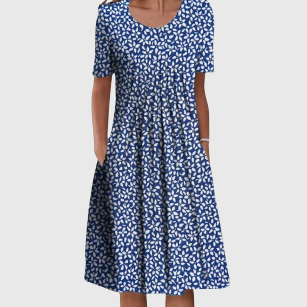 Scarlett | Elegant Round Neck Printed Dress Image