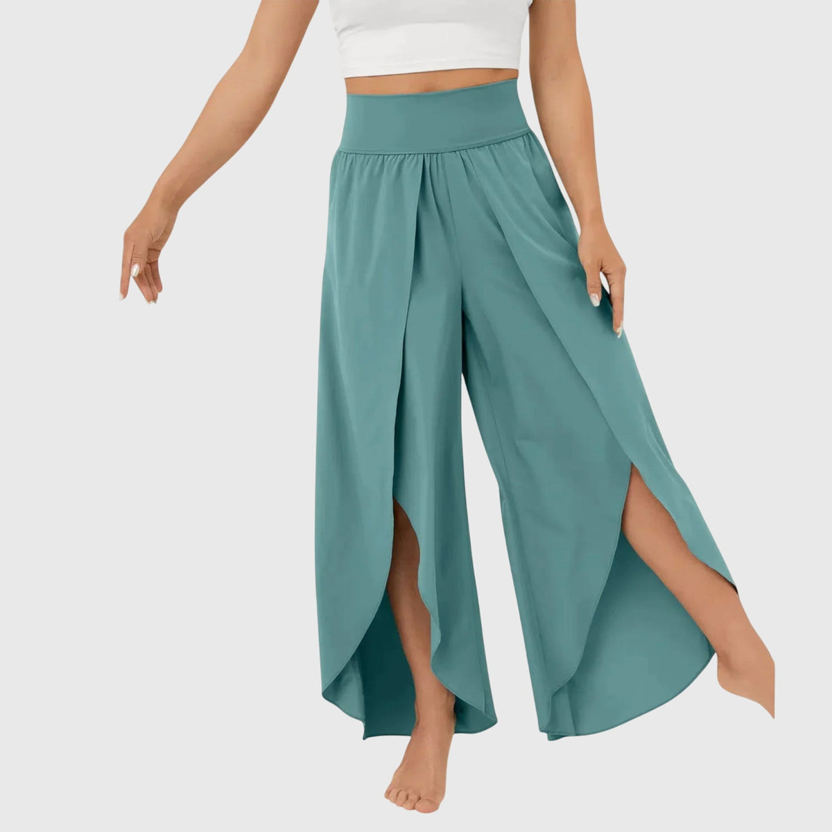 Delphina | Flowing Wide-Leg Split Pants Image